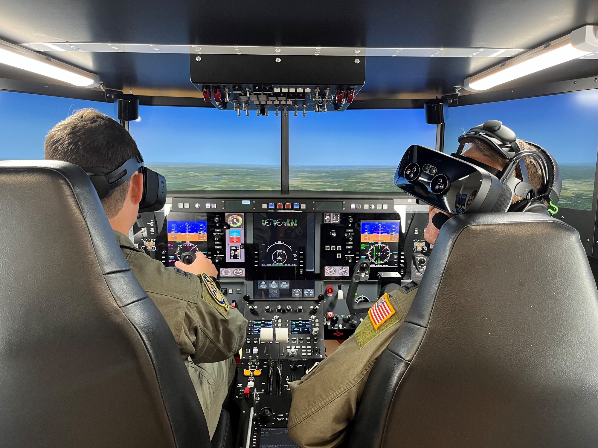 A Redbird simulator sits ready to be used by the 48th Flying Training Squadron October 5th, 2023 at Columbus Air Force Base.