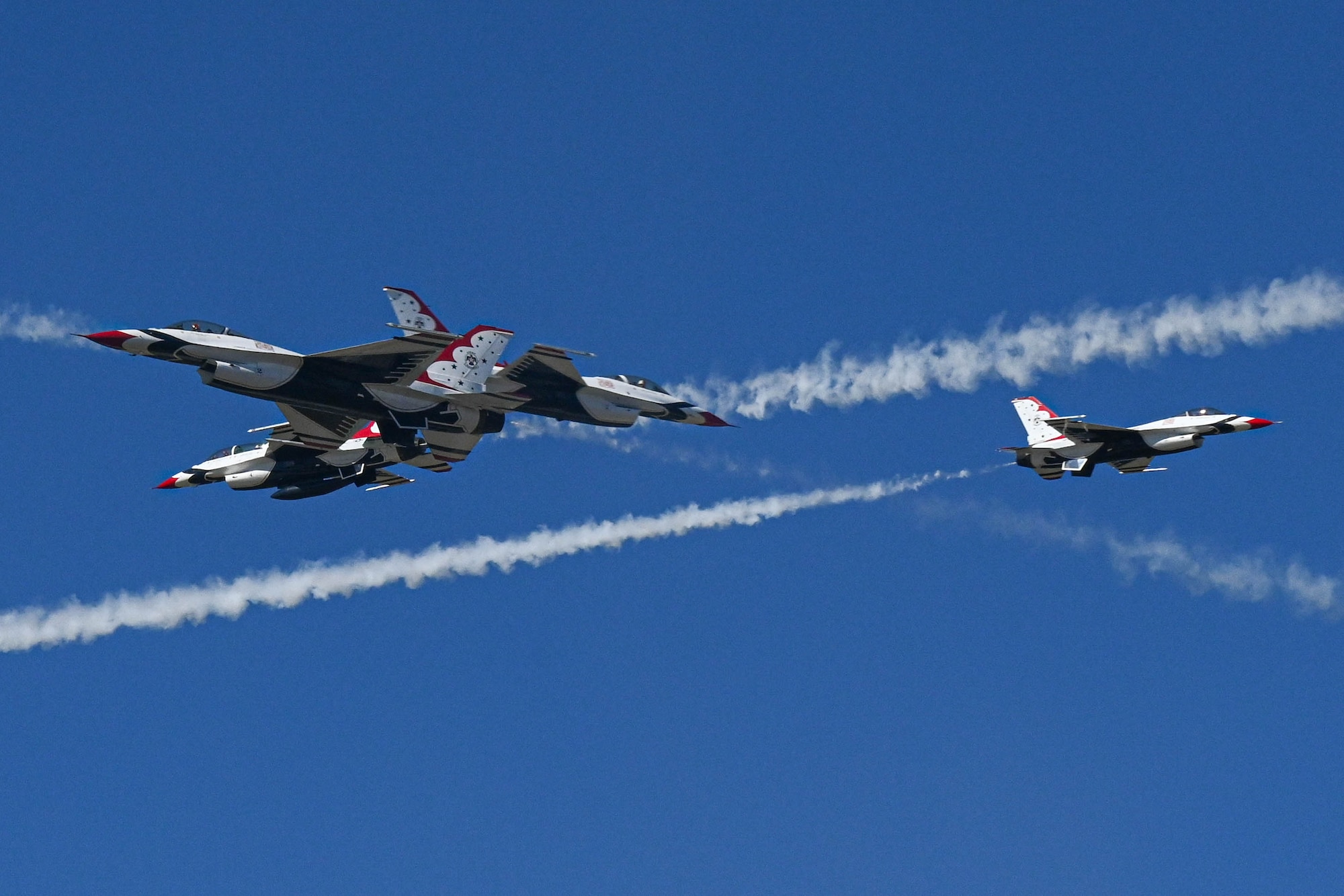 Two F-16's flying