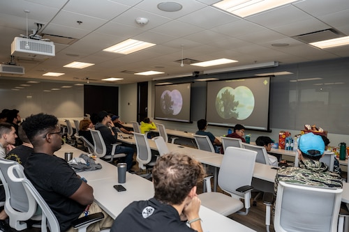 The Air Force Installation and Mission Support Center invited public gamers to take part in GameX, a series of tournaments designed to help the Department of the Air Force develop combat tactics by analyzing players’ decision-making processes in realistic battlefield scenarios in San Antonio, Texas, Oct. 21, 2023. (U.S. Air Force photo by Brian Boisvert).