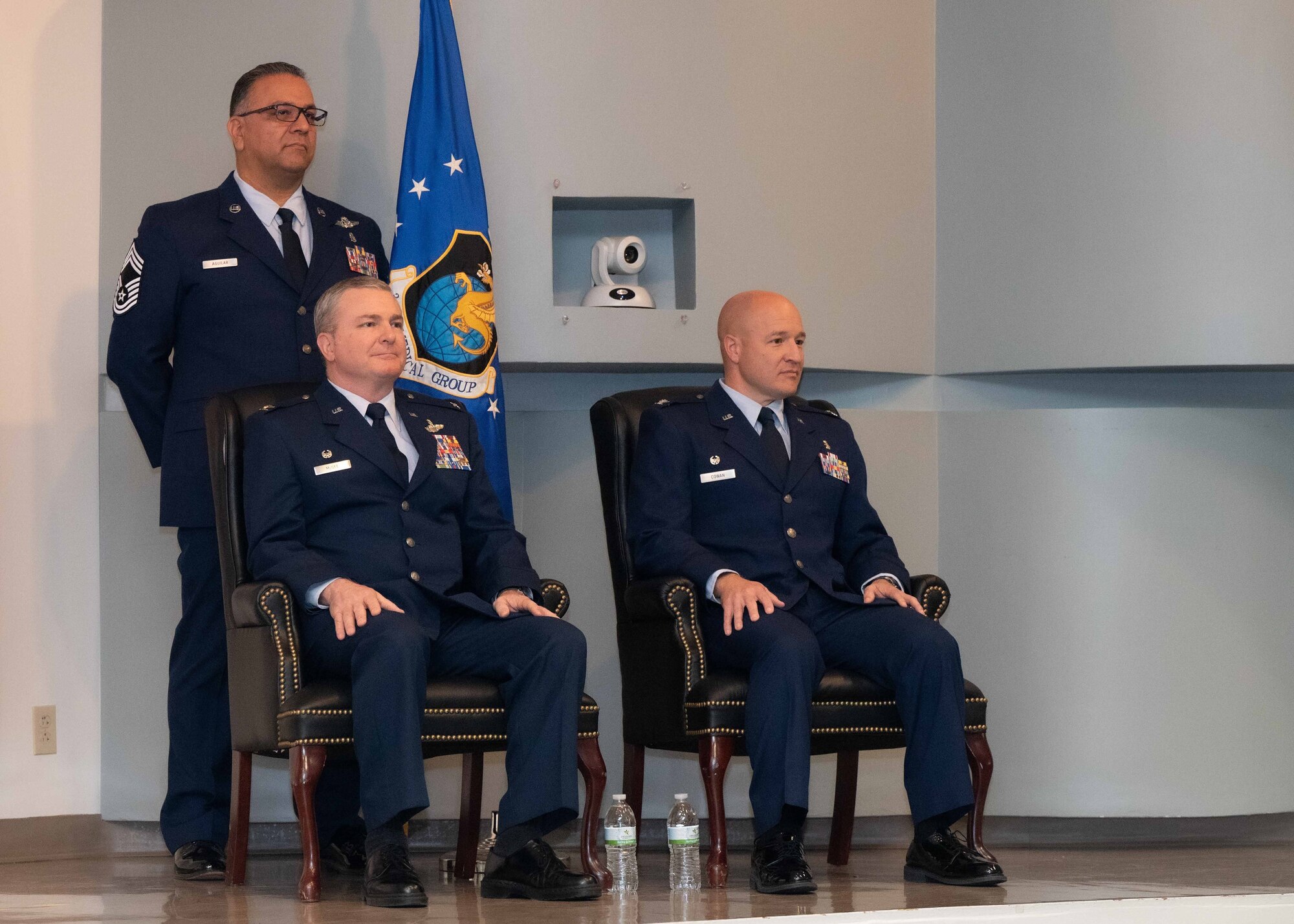 Col. Jody Cowan took command of the 349th Medical Group during the assumption of command ceremony at Travis Air Force Base, Oct. 14, 2023.