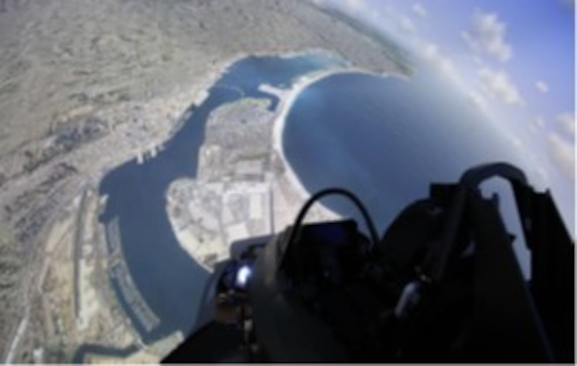 View from an F-35 High Fidelity Cockpit in the Joint Simulation Environment at NAS Patuxent River, MD.