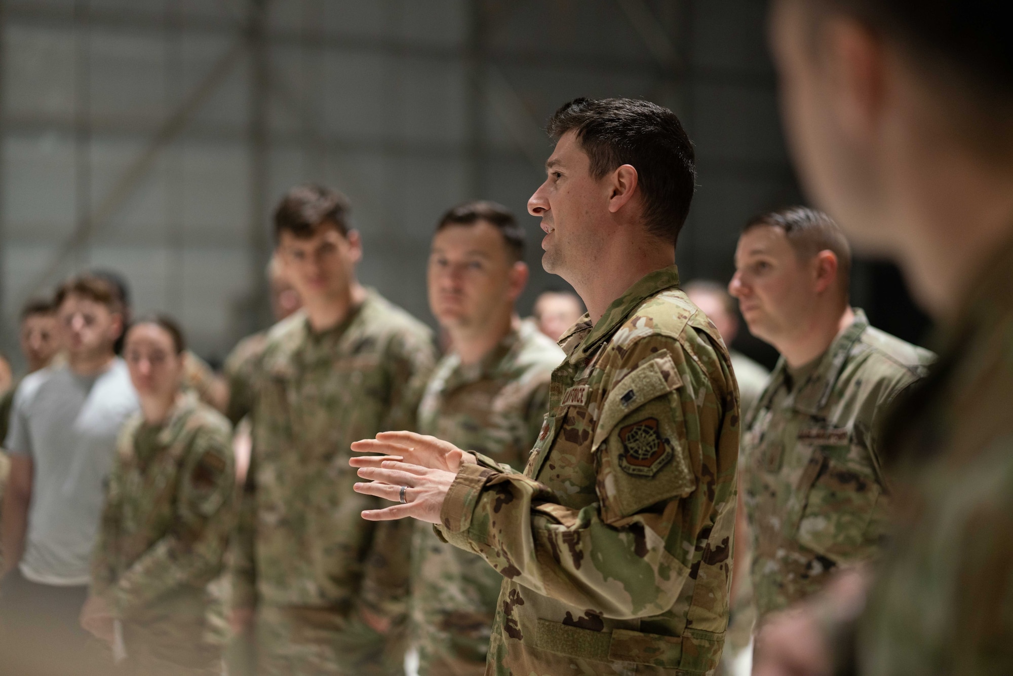 commander talking to troops