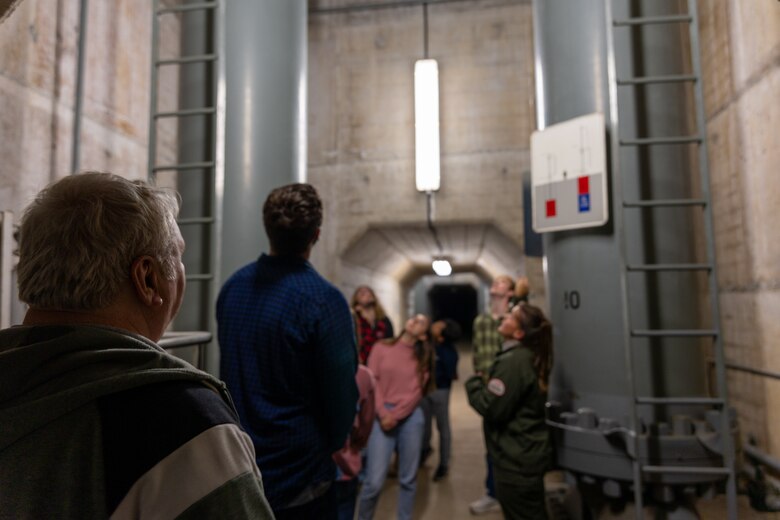 In a convergence of academia and real-world engineering, a group of students from the University of Pittsburgh’s Hydrologic Analysis and Design course explored the Conemaugh River Dam to expand their engineer learning beyond conventional classroom boundaries. Werner Loehlein, a professor at the University of Pittsburgh and former chief of the water management unit for U.S. Army Corps of Engineers Pittsburgh District looks on as University of Pittsburgh students learn about the Conemaugh River Dam's outflow operations in Saltsburg, Pennsylvania, Oct. 13, 2023.