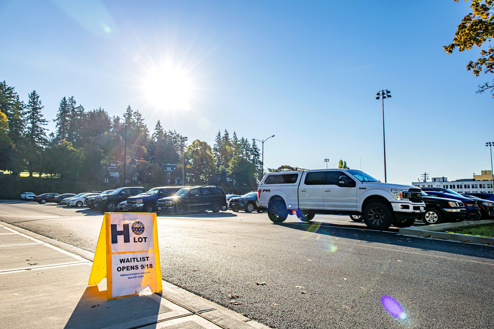 Additional parking is now available to eligible Puget Sound Naval Shipyard & Intermediate Maintenance Facility employees at the recently opened Parking Lot H on Naval Base Kitsap-Bremerton, Washington. (U.S.Navy photo by Jeb Fach)