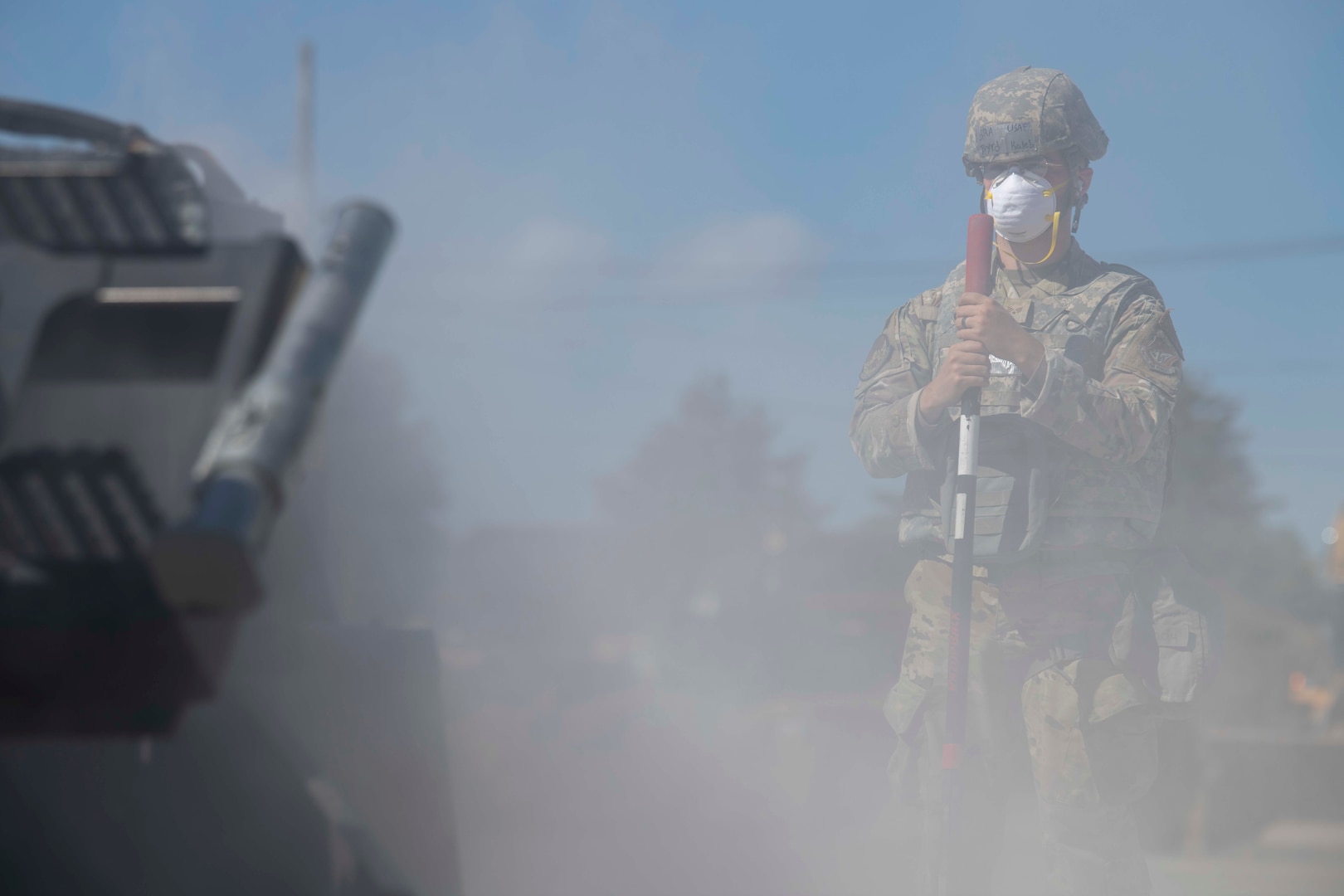 An Airman participates in Rapid Airfield Damage Repair.