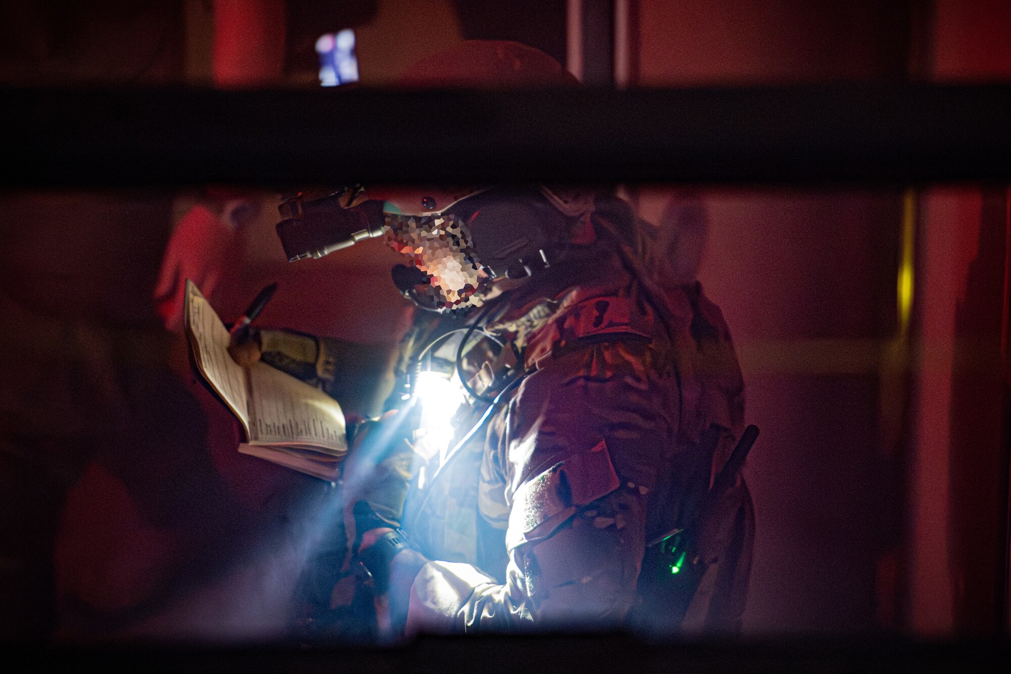 A Special Operations Forces Solider conducts a training exercise with the 50th Security Forces Squadron and a tier 1 NATO mission partner at Schriever Space Force Base, Colorado, Oct. 19, 2023. This exercise increased interoperability and allowed for the 50th SFS to begin employing the Agile Combat Employment concept. (U.S. Space Force photo by Tiana Williams)