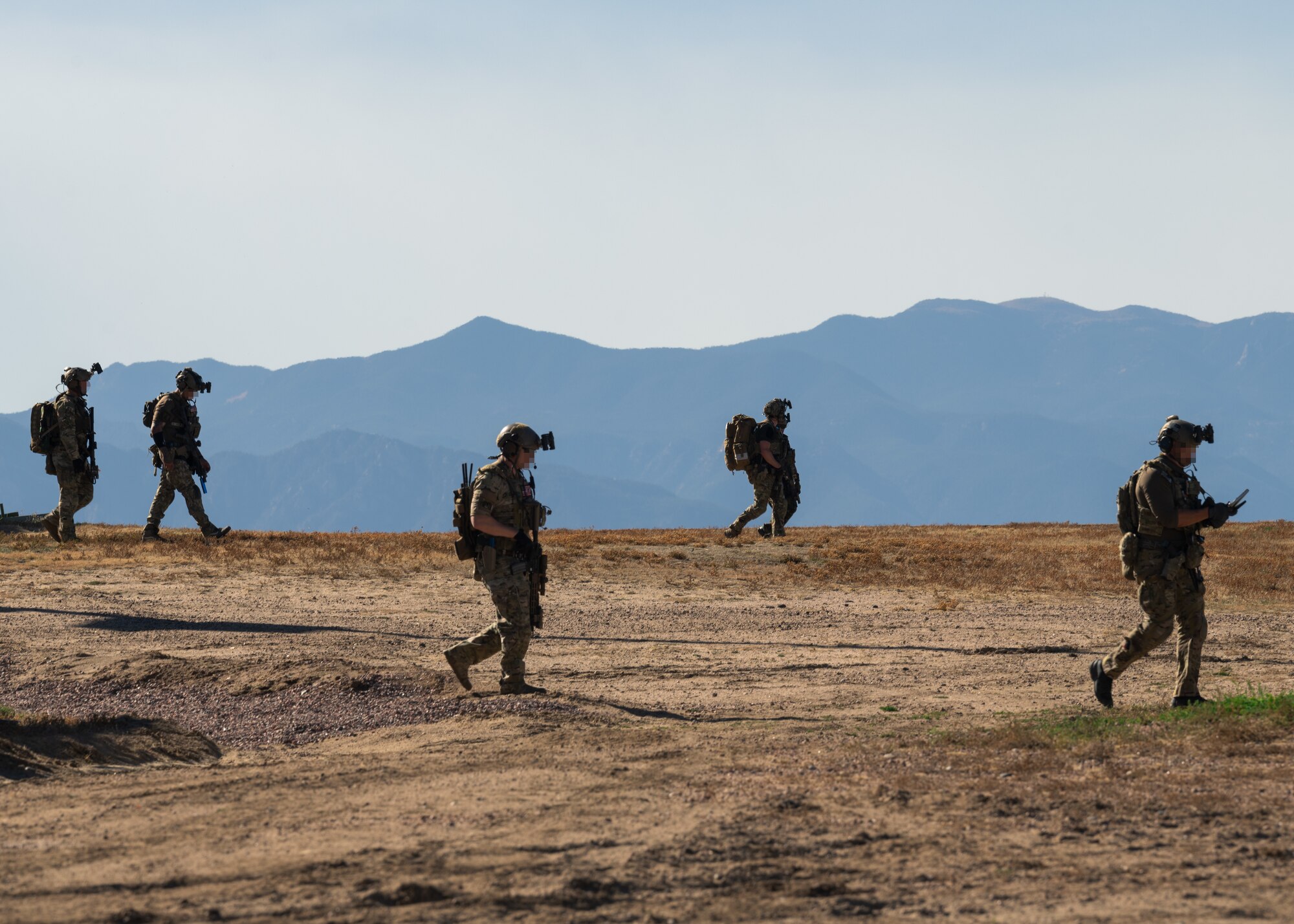 Special Operations Forces soldiers wrap up the air assault training exercise with the 50th Security Forces Squadron on Schriever Space Force Base, Colorado, Oct. 19, 2023. This exercise joined together four units from four different installations to demonstrate interoperability and hone best practices. (U.S. Space Force photo by Senior Airman Kaitlin Castillo)
