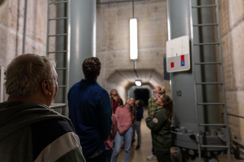 In a convergence of academia and real-world engineering, a group of students from the University of Pittsburgh’s Hydrologic Analysis and Design course explored the Conemaugh River Dam to expand their engineer learning beyond conventional classroom boundaries. Werner Loehlein, a professor at the University of Pittsburgh and former chief of the water management unit for U.S. Army Corps of Engineers Pittsburgh District looks on as University of Pittsburgh students learn about the Conemaugh River Dam's outflow operations in Saltsburg, Pennsylvania, Oct. 13, 2023.