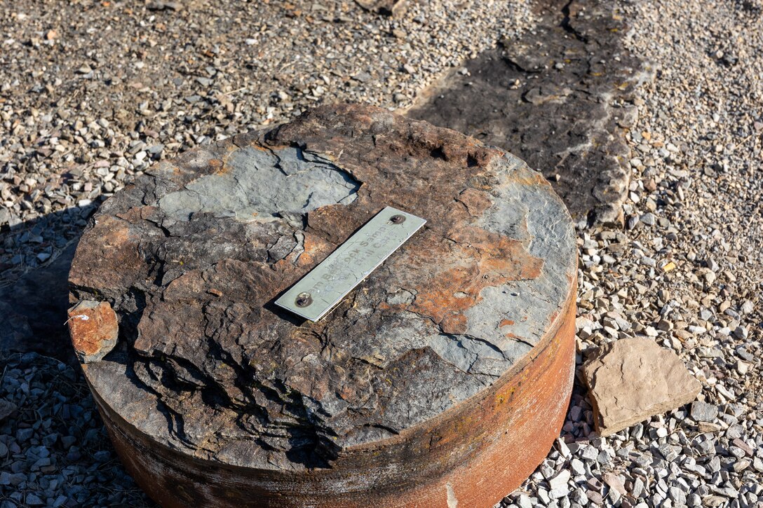 In a convergence of academia and real-world engineering, a group of students from the University of Pittsburgh’s Hydrologic Analysis and Design course explored the Conemaugh River Dam to expand their engineer learning beyond conventional classroom boundaries. This bedrock core sample sits outside the entry gate as a reminder to visitors of the estimated 130 cubic yards of bedrock excavated to create the dam in 1952 in Saltsburg, Pennsylvania, Oct. 13, 2023.