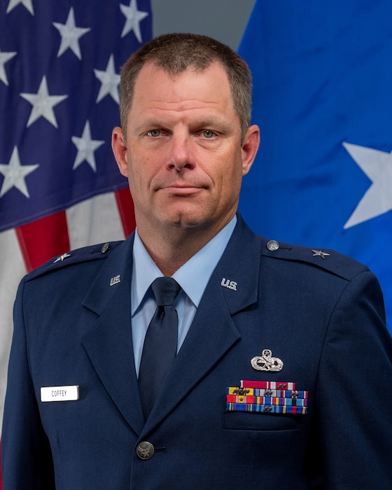 Brig. Gen. Richard L. Coffey III in his Air Force dress blues for an official photo.