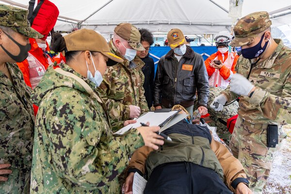 USNMRTC Yokosuka works with US Army, US Air Force and Japanese civilian medical to treat simulated causality in Big Rescue Kanagawa exercise