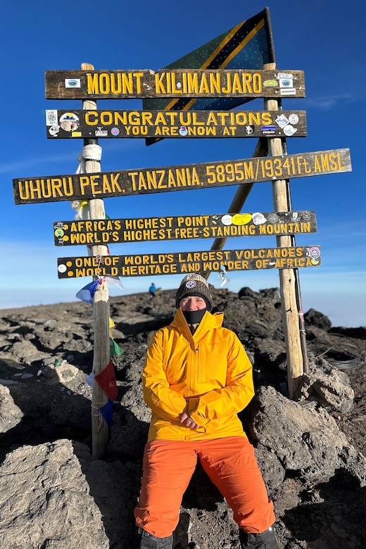 Chaplain (Maj.) Gretchen Hulse of the 171st Air Refuleing Wing summited Mt. Kilimanjaro, the highest peak on the continent of Africa, during the summer of 2023. (courtesy photo)