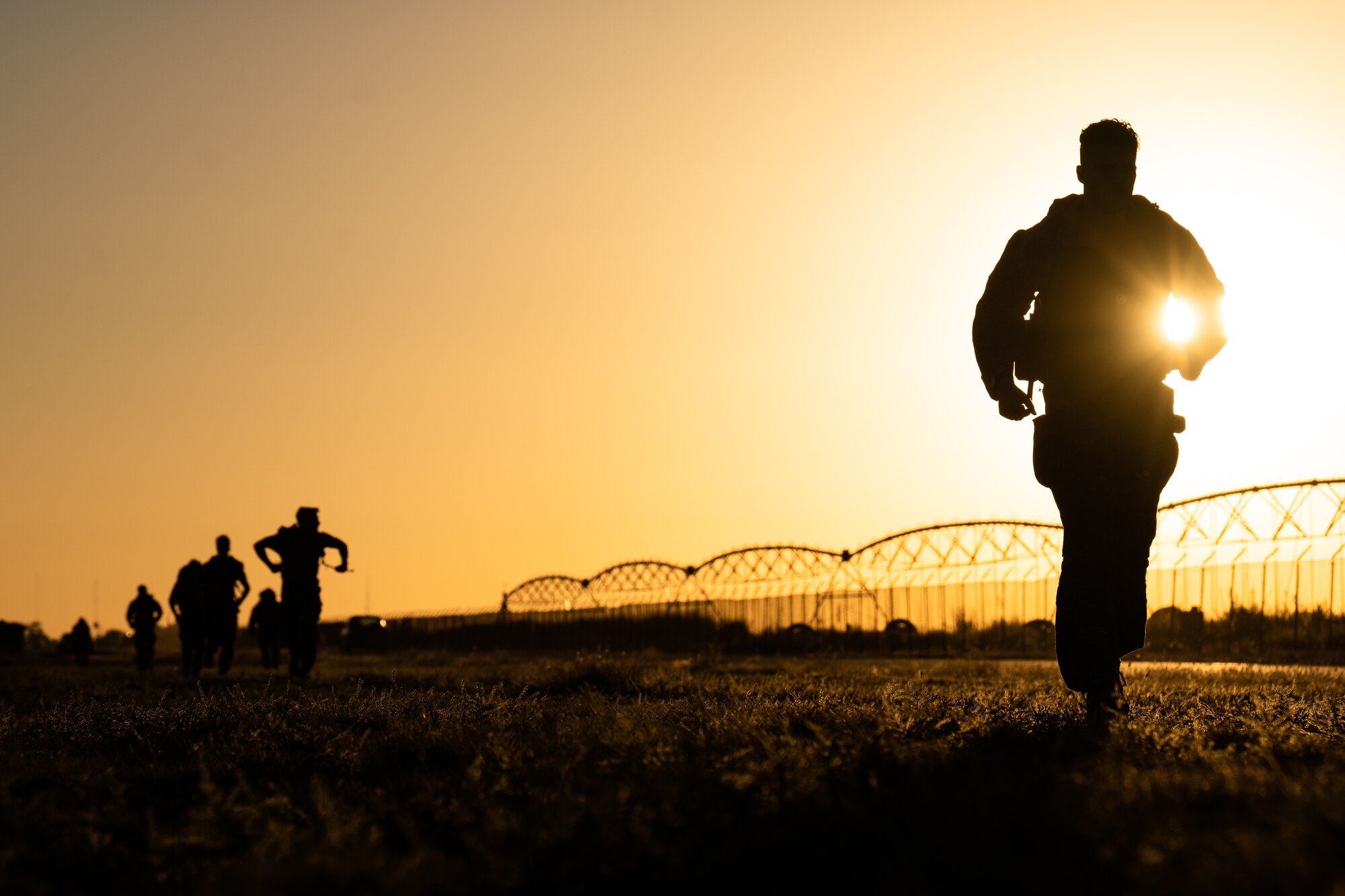 Air Commandos conduct a ruck march during the Service Member of the Year competition at Cannon AFB, N.M.