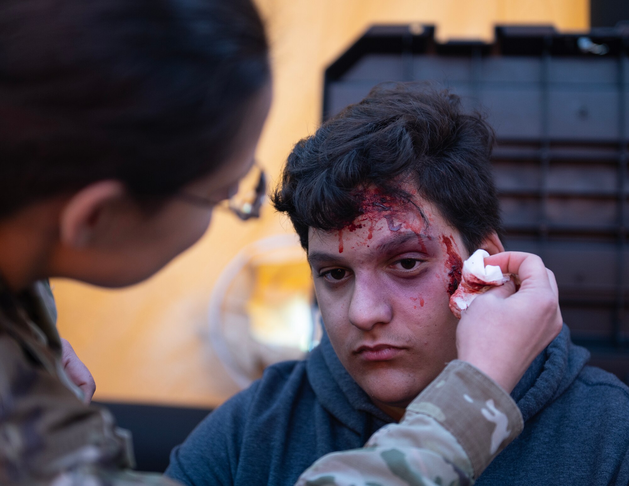 U.S. Air Force Airmen from the 133rd Medical Group participate in a training exercise with The Kid Experts® from Children’s Minnesota in St. Paul, Minn., Oct. 15, 2023.