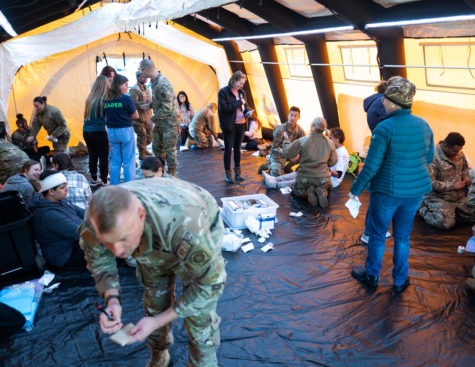 U.S. Air Force Airmen from the 133rd Medical Group participate in a training exercise with The Kid Experts® from Children’s Minnesota in St. Paul, Minn., Oct. 15, 2023.