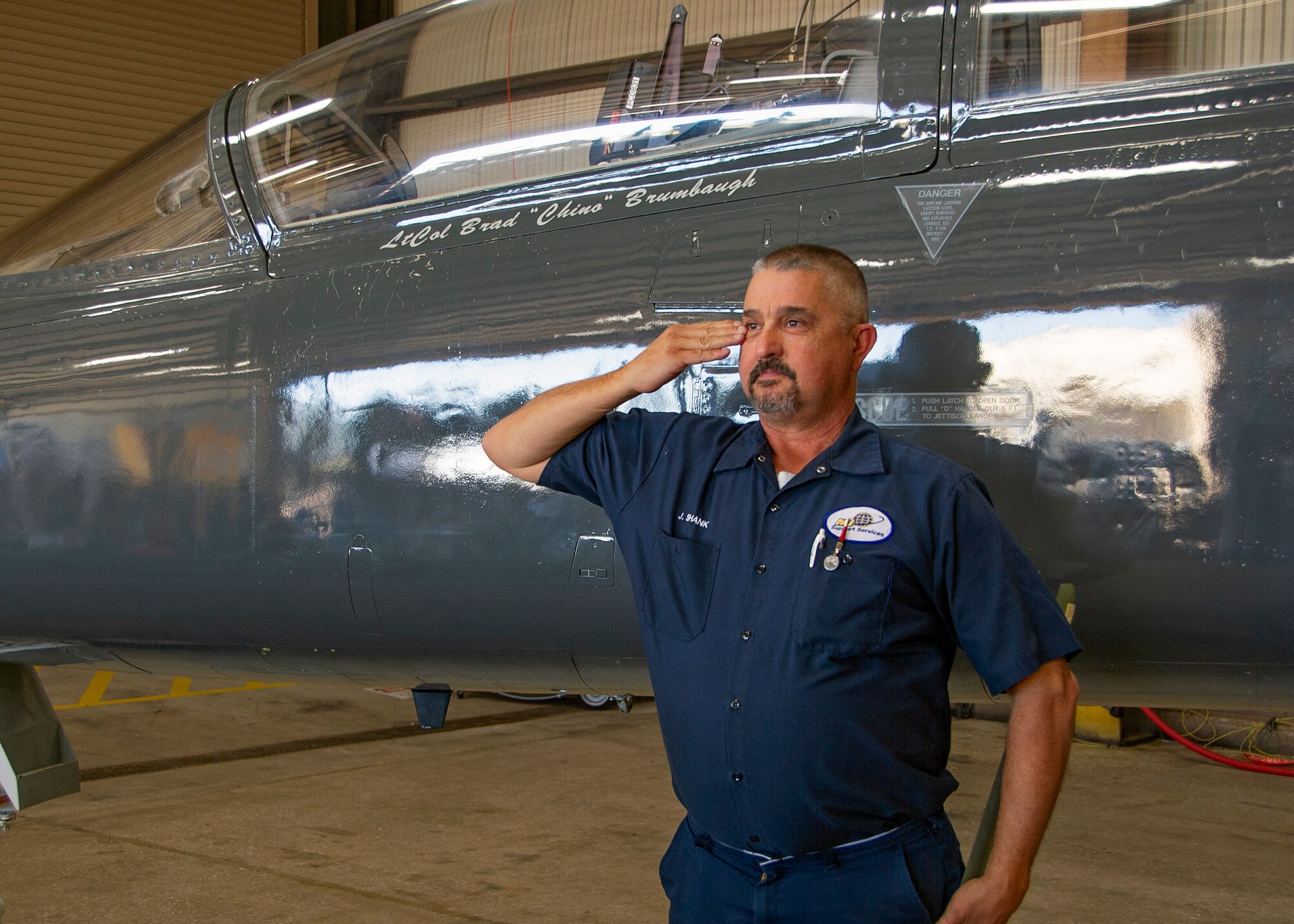 80th FTW maintainer salutes new 97th FTS commander