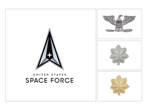 Space Force Field Grade Promotion - Includes depictions of the Space Force Logo, Colonel , LT Colonel and Major ranks.