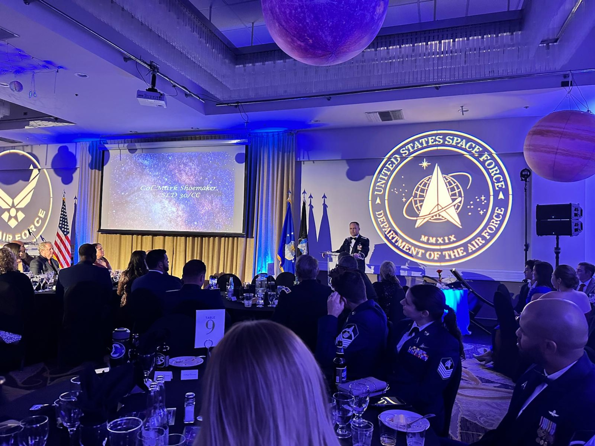 Vandenberg Space Force Base commander speaks to guests at the 2023 gala.