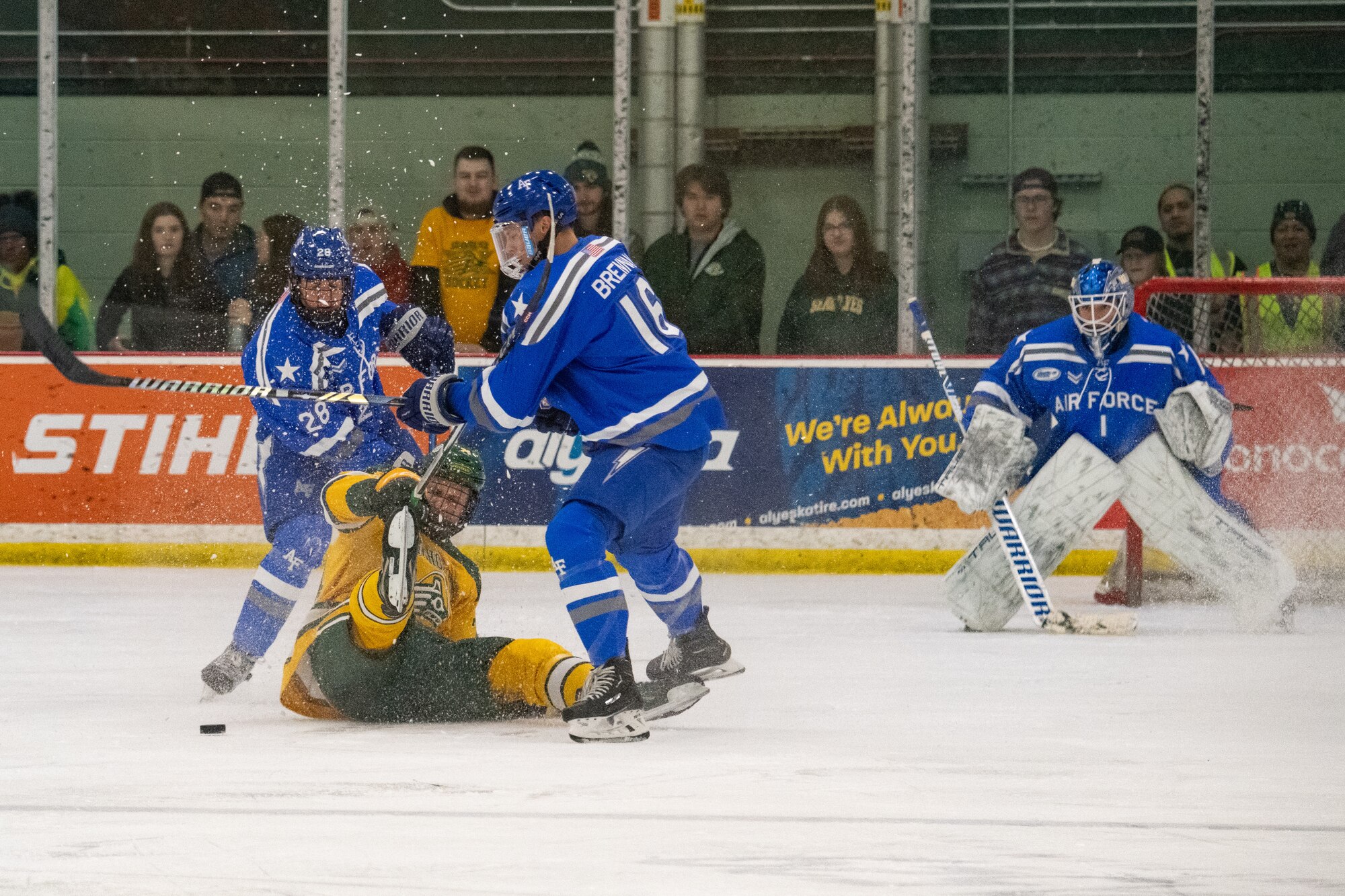 U.S. Air Force Academy hockey competes against University of Alaska Anchorage in Anchorage, Alaska.