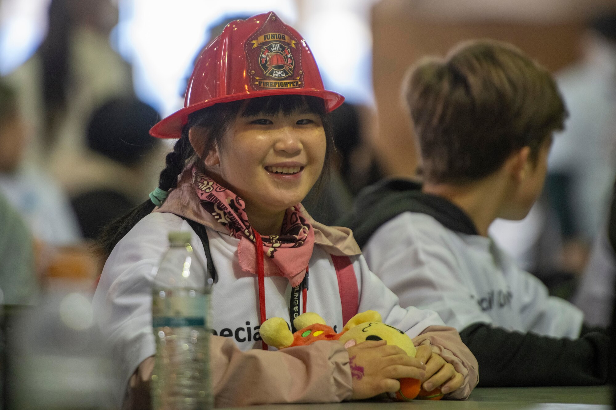 An athlete sits at a table during the 2023 Misawa Special Olympics at Misawa Air Base, Japan.