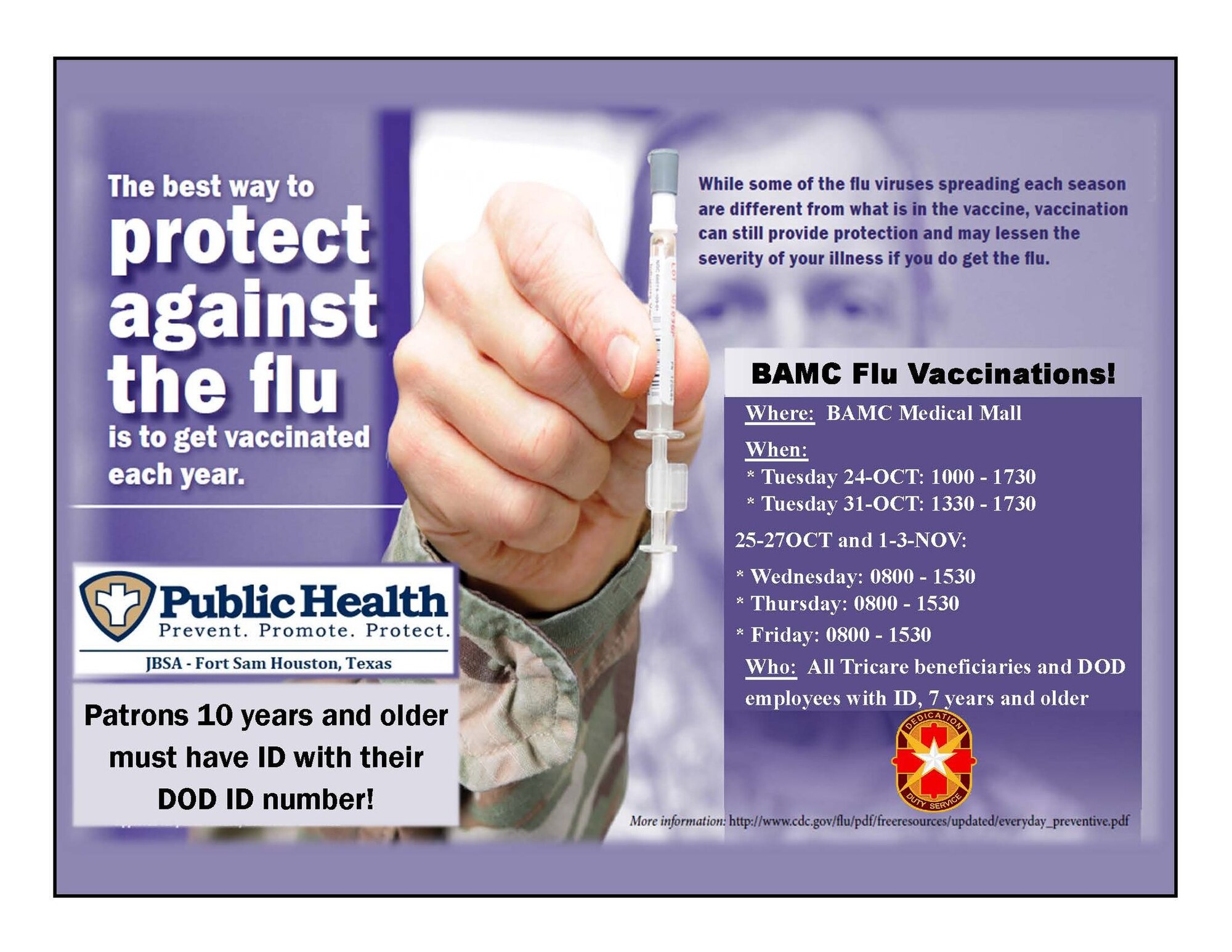 BAMC offers flu vaccinations through Nov. 3