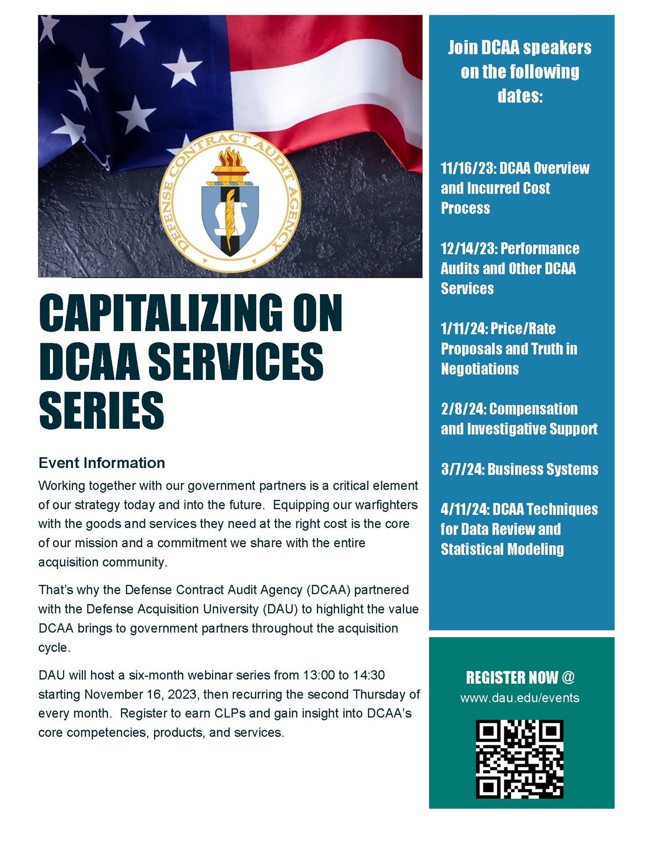 Webinar Series Highlighting the Value DCAA Brings to Government