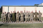 Airmen assigned to the 123rd Air Control Squadron in Blue Ash, Ohio, pose alongside service members from NATO nations Estonia, Lithuania, Latvia and Hungary. Eight service members from the NATO allies trained in Ohio Sept. 11-22.