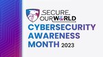 Graphic with text "Cybersecurity awareness month 2023"