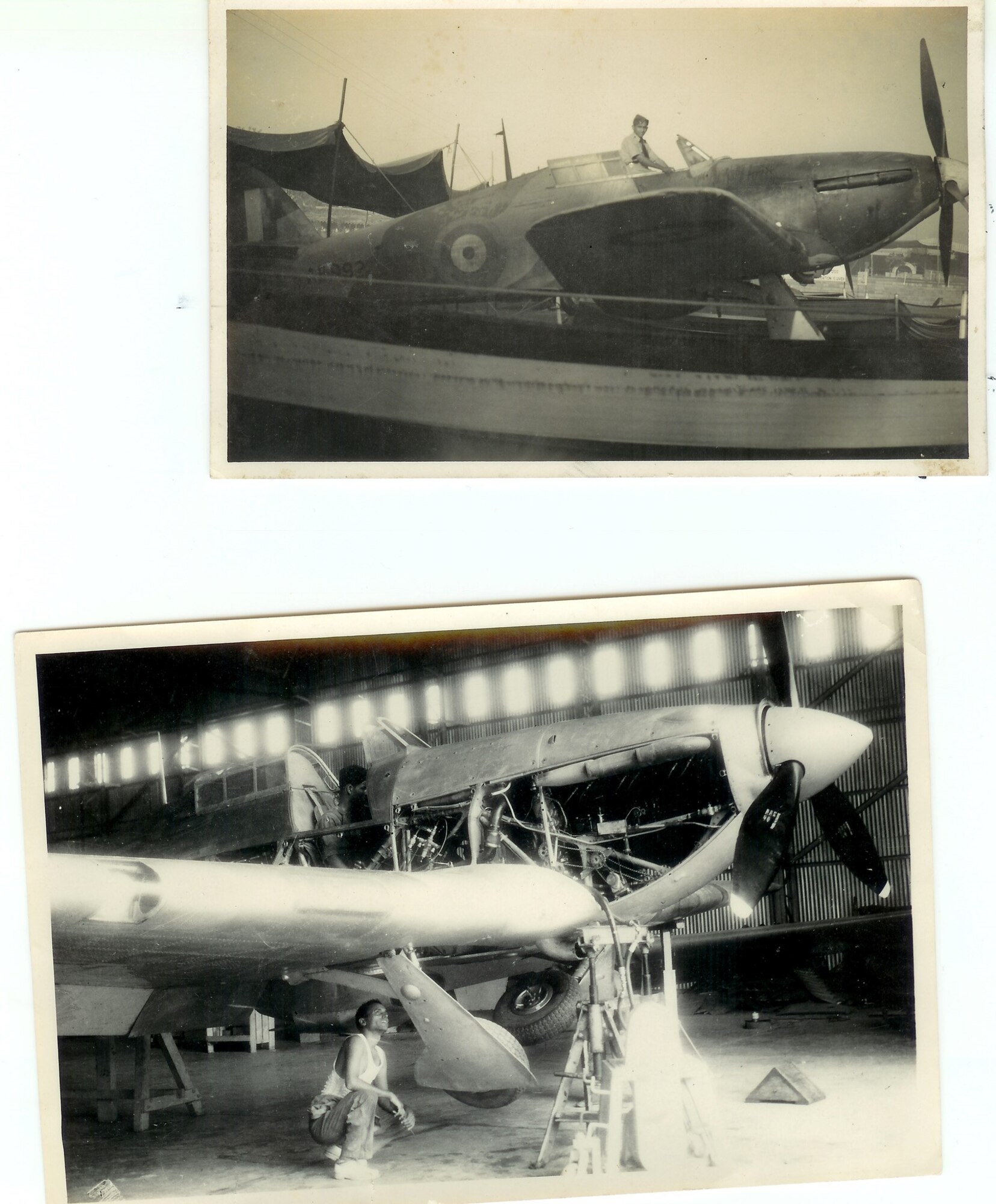 TOP: Swami Iyer’s grandfather sits in a Hawker Hurricane. (Courtesy photo)
BOTTOM: Swami Iyer’s grandfather inspects a Hawker Hurricane aircraft. (Courtesy photo)