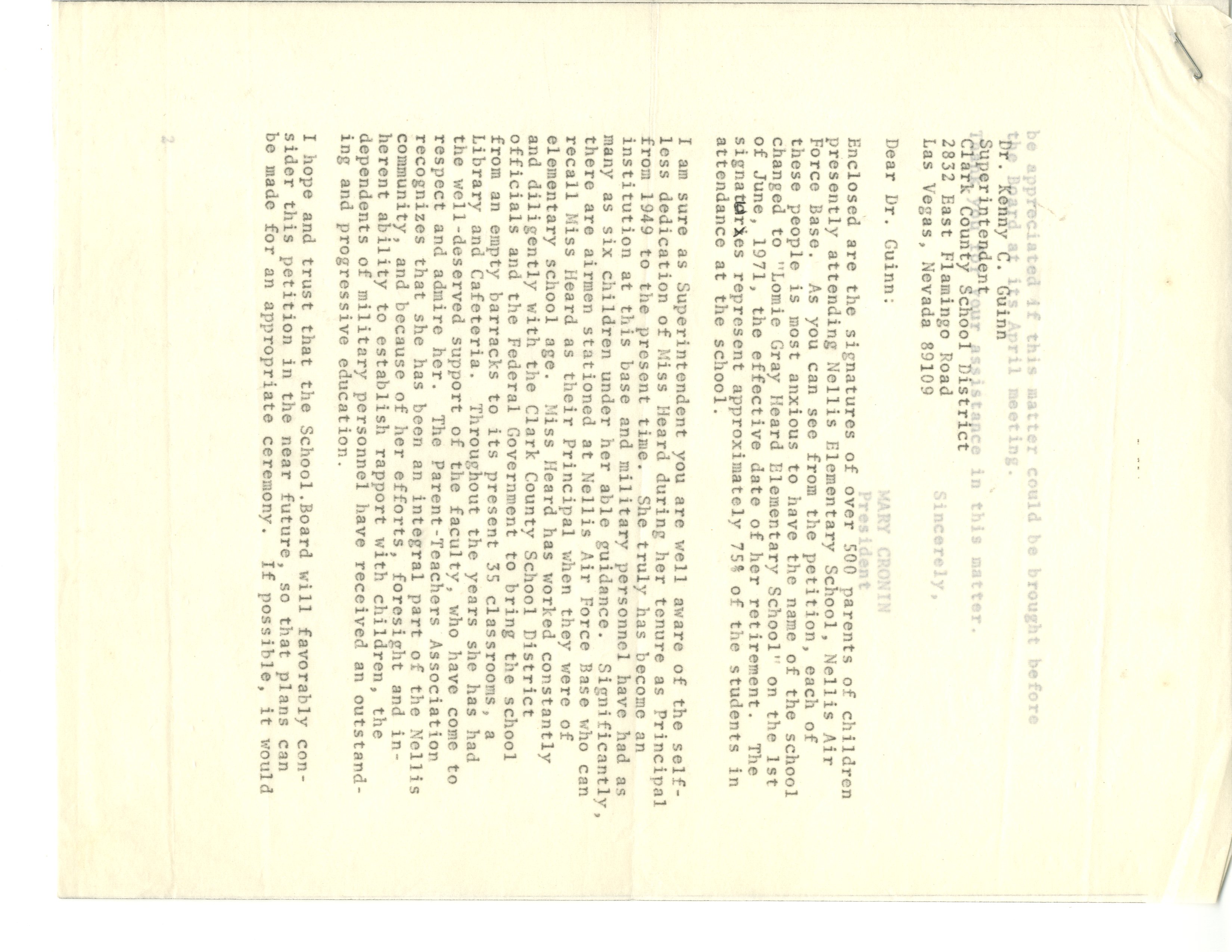 Lomie G. Heard Elementary School “Desert Hawks” facility on Nellis Air Force Base. The school is