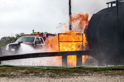 Joint Base San Antonio fire departments live fire exercise