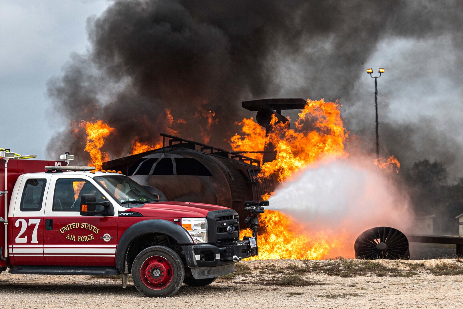 Joint Base San Antonio fire departments live fire exercise