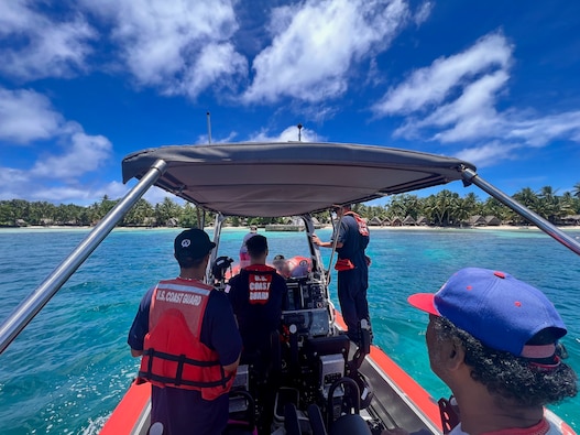 The USCGC Oliver Henry (WPC 1140) crew deliver supplies to Kapingiamarangi, an atoll in the Federated States of Micronesia, on Sept. 25, 2023. The team returned to homeport on Oct. 15 after a 28-day patrol that reinforced the U.S. commitment to sovereignty and resource security in the Federated States of Micronesia Exclusive Economic Zone (EEZ) and beyond. The mission, which was part of Operation Rematau and the broader U.S. Coast Guard's Operation Blue Pacific, fortifies the U.S. reputation as a reliable, trusted partner in the region. (U.S. Coast Guard photo by Petty Officer 2nd Class Breandan Muldowney)