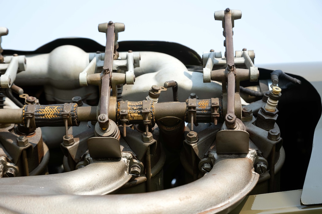 Close up of the engine of the Jenny.