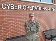 Master Sgt. Benny Casalina, a network intelligence analyst assigned to the 135th Intelligence Squadron, Maryland Air National Guard, at Martin State Air National Guard Base, Middle River, Md., Oct. 27, 2023.