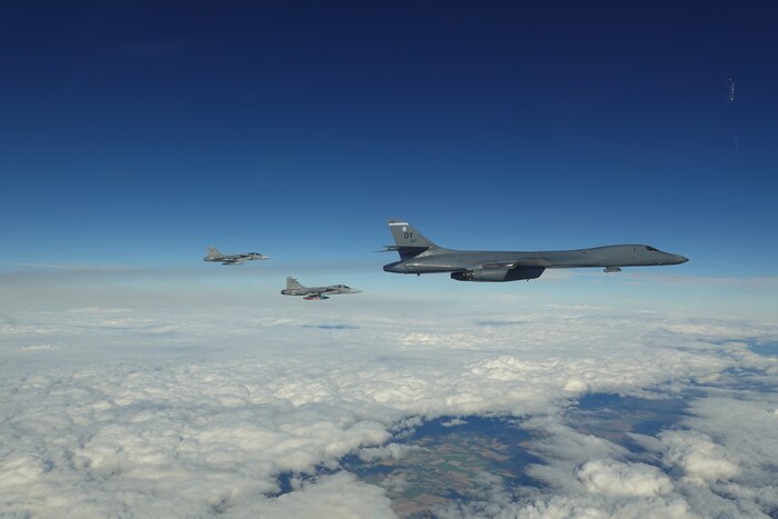 U.S. Air Force B-1B bombers from Dyess Air Force Base, Texas currently deployed to RAF Fairford, United Kingdom, undertook a comprehensive Bomber Task Force mission, collaborating closely with fighter jets from NATO Allies Czech Republic and Hungary over eastern Europe October 26, 2023.