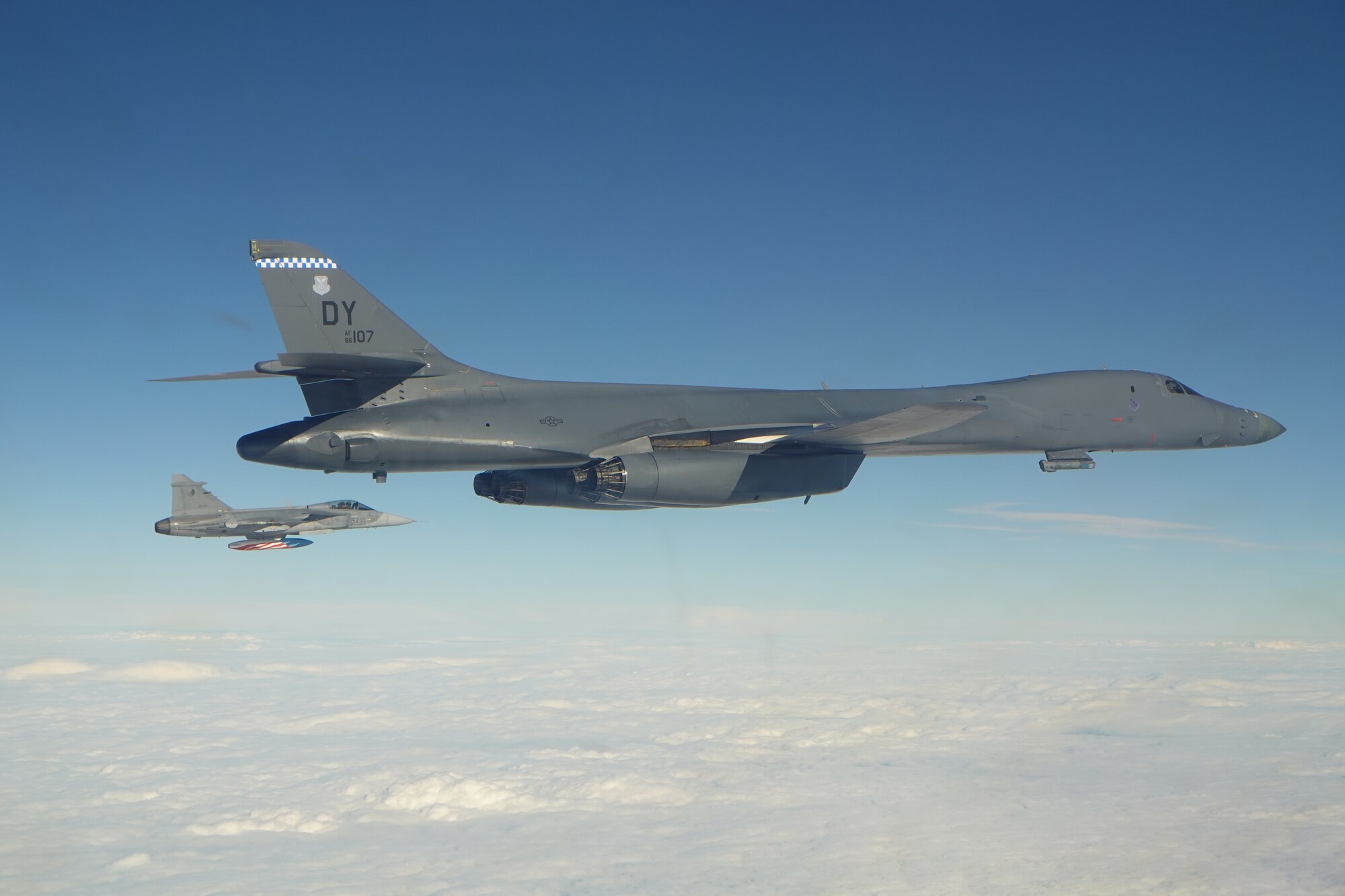 U.S. Air Force B-1B bombers from Dyess Air Force Base, Texas currently deployed to RAF Fairford, United Kingdom, undertook a comprehensive Bomber Task Force mission, collaborating closely with fighter jets from NATO Allies Czech Republic and Hungary over eastern Europe October 26, 2023.