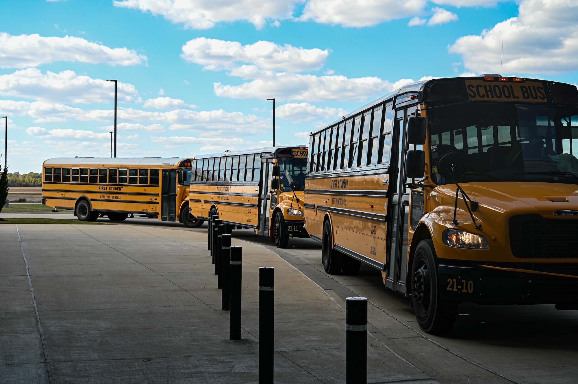 Students from West Point Mississippi loaded into the school buses to depart from the FORGE event at East Mississippi Community College on October 25, 2023. Schools within 11 counties participated in the career day event hosted by FORGE.