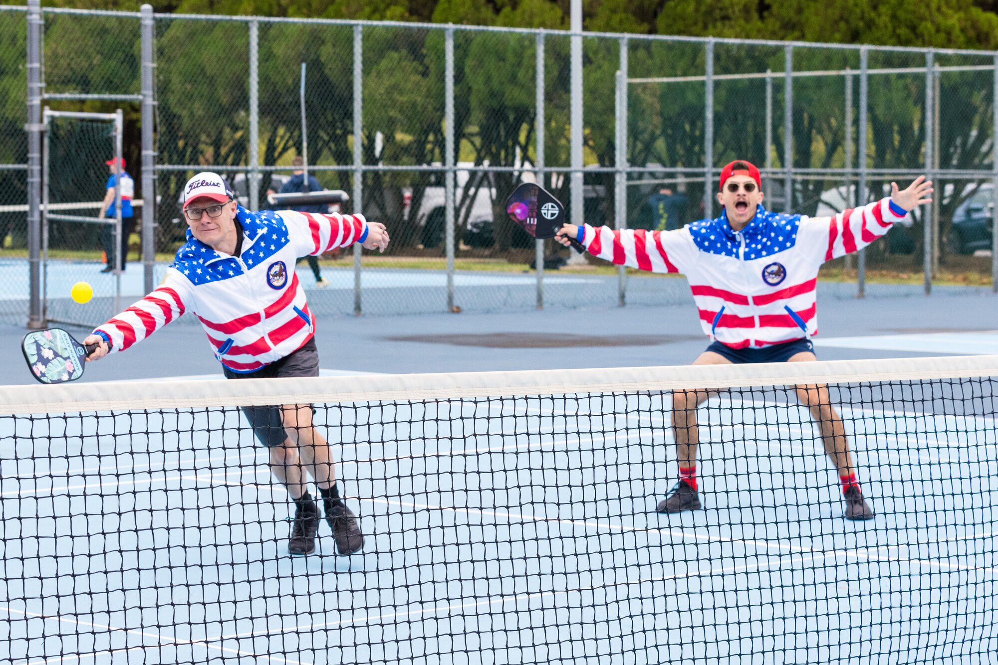 airmen playing pickleball