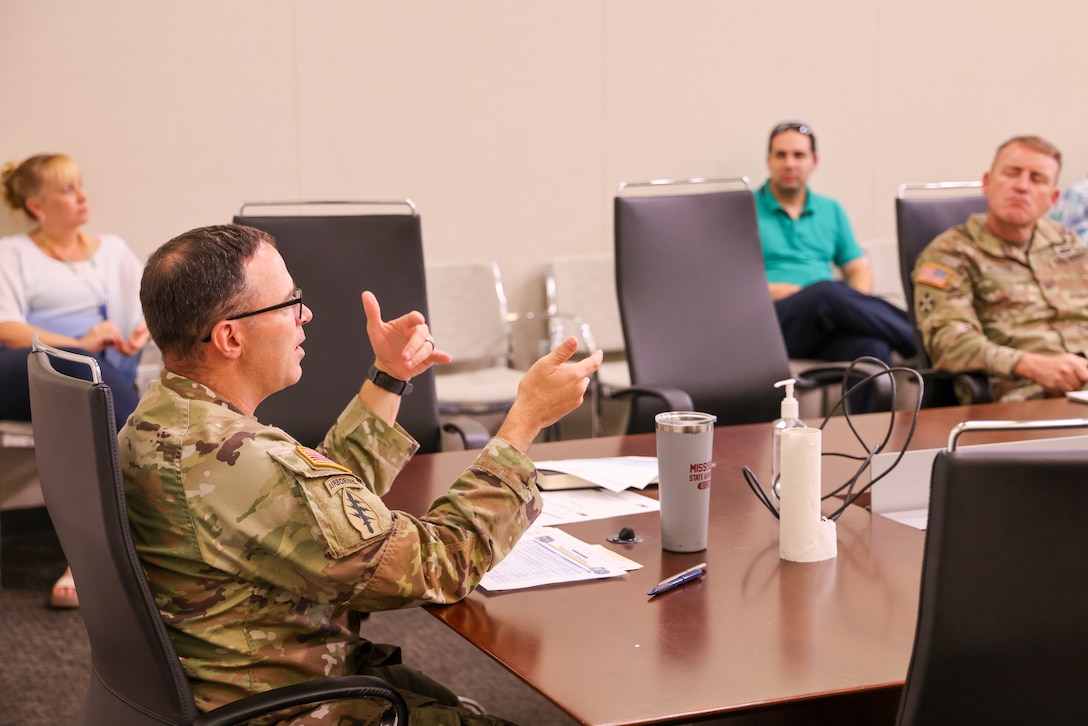 Participants engage in working groups during USARPAC’s third annual Artificial Intelligence/Machine Learning Summit in the Frederick C. Weyand Command Center on Fort Shafter, Hawaii, Oct. (24-25), 2023.