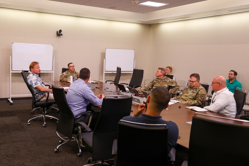 Participants engage in working groups during USARPAC’s third annual Artificial Intelligence/Machine Learning Summit in the Frederick C. Weyand Command Center on Fort Shafter, Hawaii, Oct. (24-25), 2023.