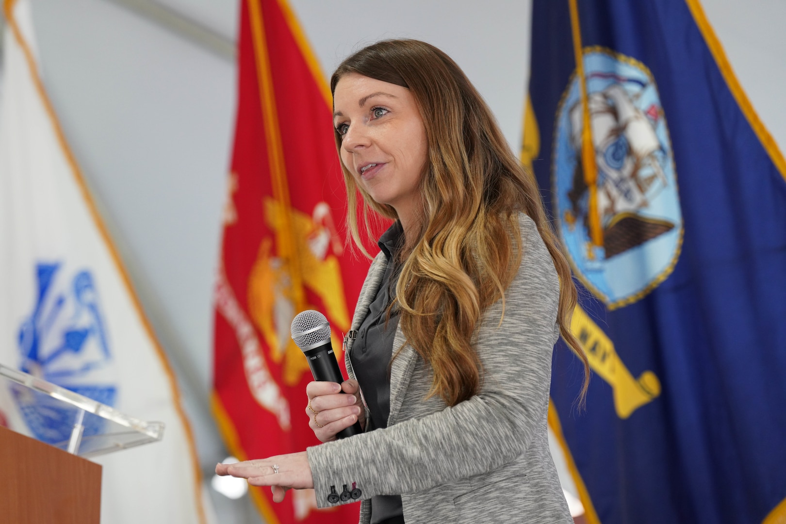 IMAGE: Brooke Bowler, the recruiting lead at Naval Surface Warfare Center Dahlgren Division, is recognized for receiving the Naval Sea Systems Command Human Resources Community MVP Award.