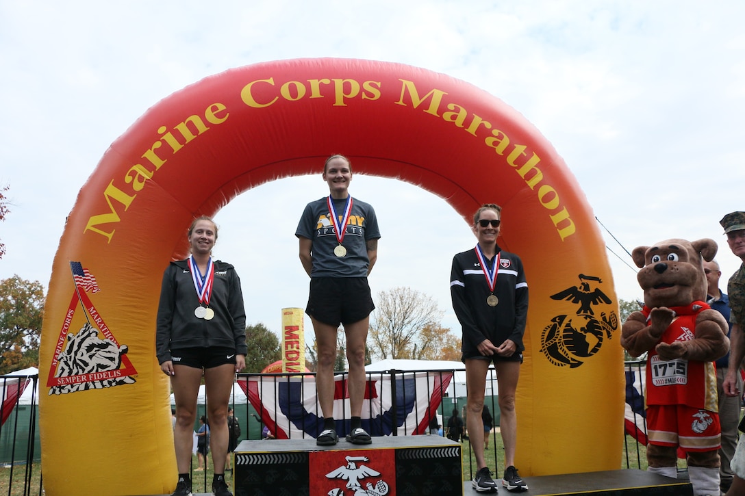 2023 Armed Forces Marathon Championship held in conjunction with the 48th Marine Corps Marathon in Washington, D.C.  The Armed Forces Championship features teams from the Army, Marine Corps, Navy (with Coast Guard runners), and Air Force (with Space Force Runners).  Department of Defense Photo by Mr. Steven Dinote - Released.