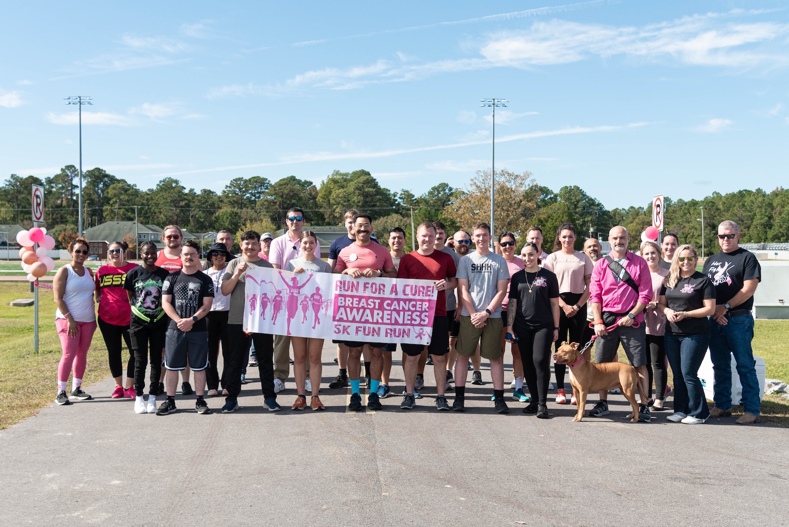 The Cherry Point community gathered Friday, October 27 aboard Marine Corps Air Station Cherry Point to celebrate Breast Cancer Awareness Month 2023 with a five-kilometer run / walk at the base’s Lanham Field.