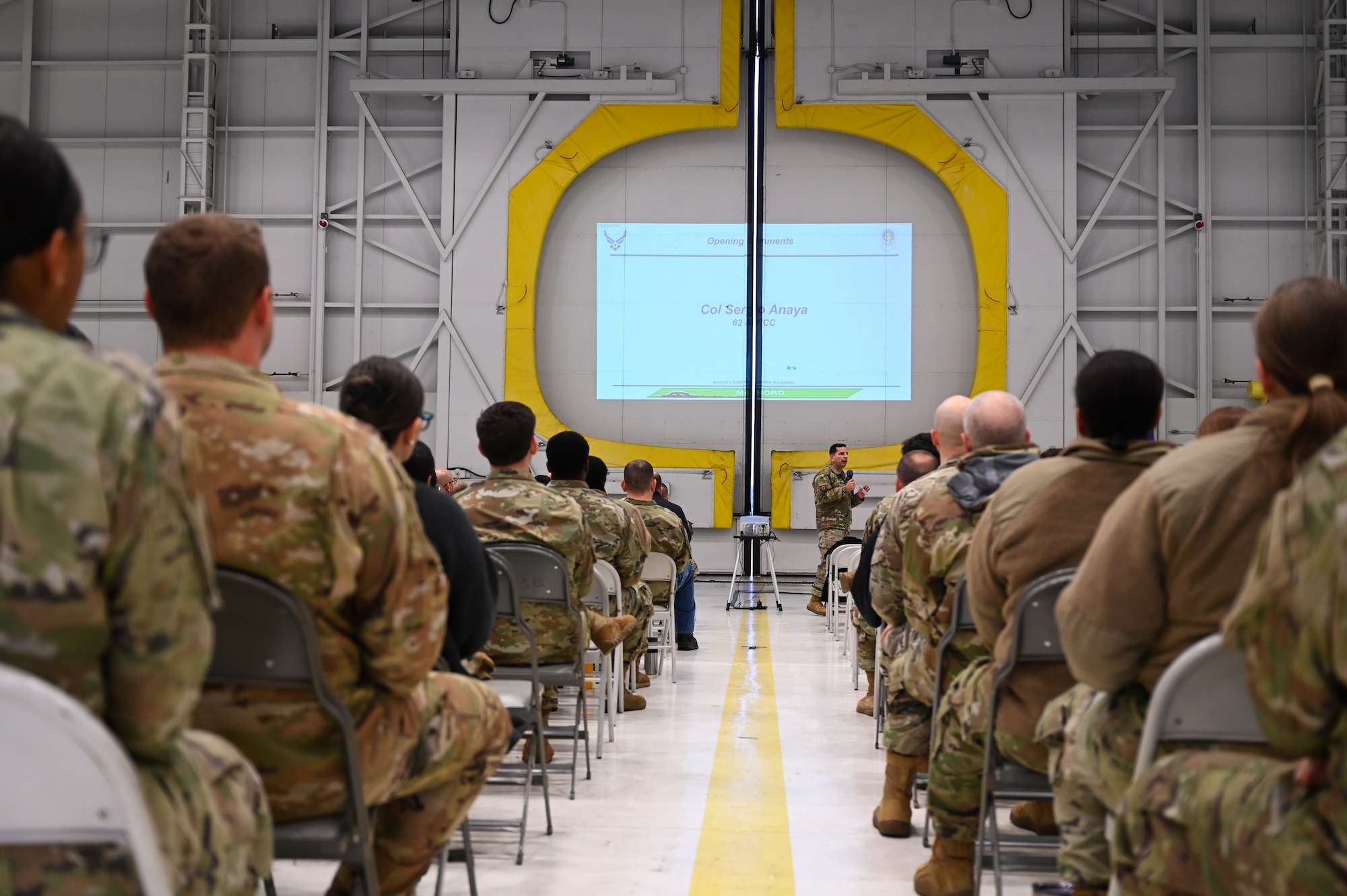 The 62d Airlift Wing holds a Wingman Day in honor of Domestic Violence Awareness Month at Joint Base Lewis-McChord, Wash., Oct. 25, 2023.