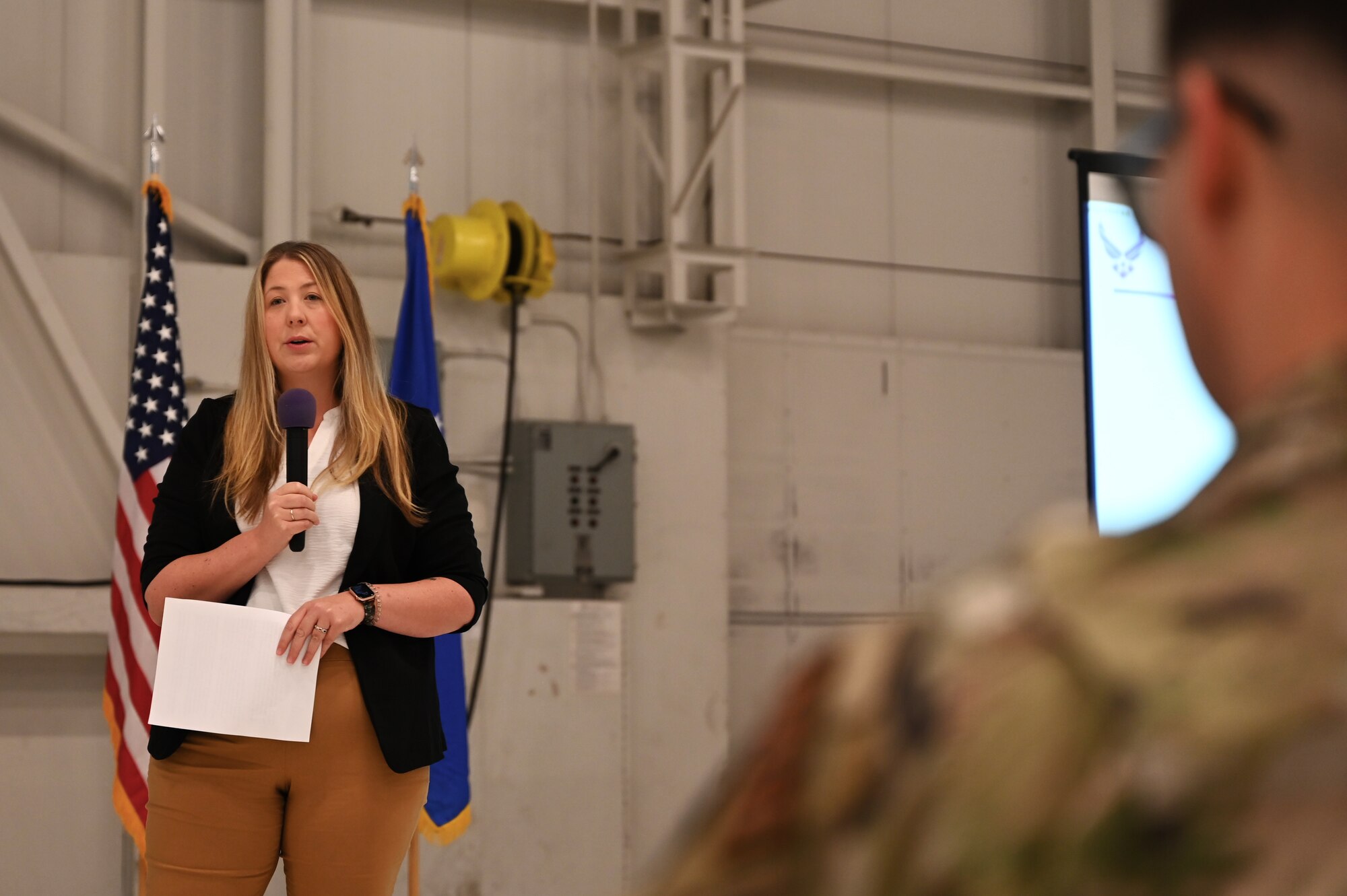 The 62d Airlift Wing holds a Wingman Day in honor of Domestic Violence Awareness Month at Joint Base Lewis-McChord, Wash., Oct. 25, 2023.