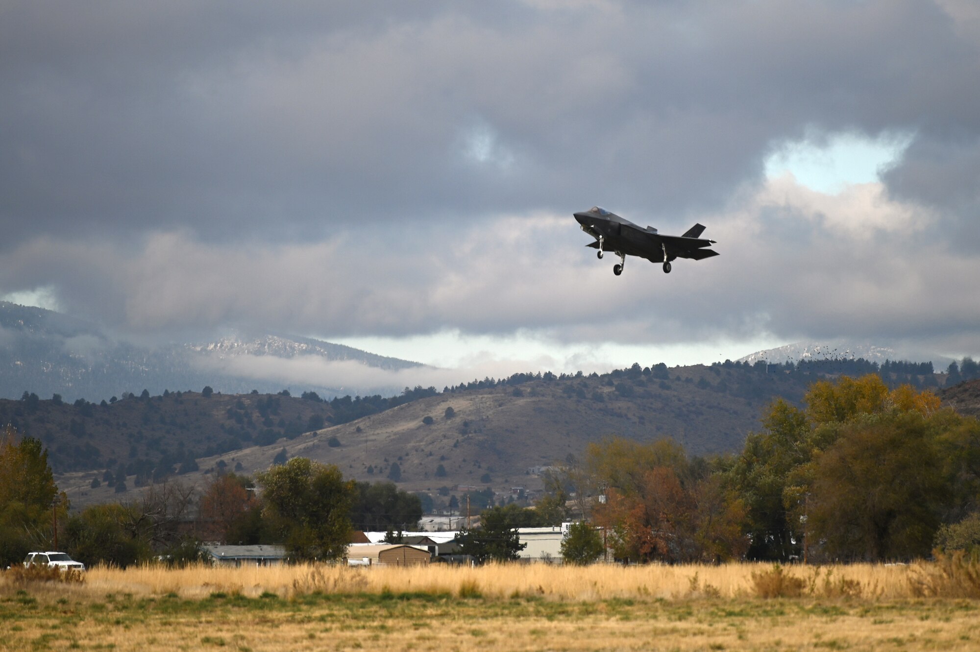 F-35 fighter aircraft coming for landing