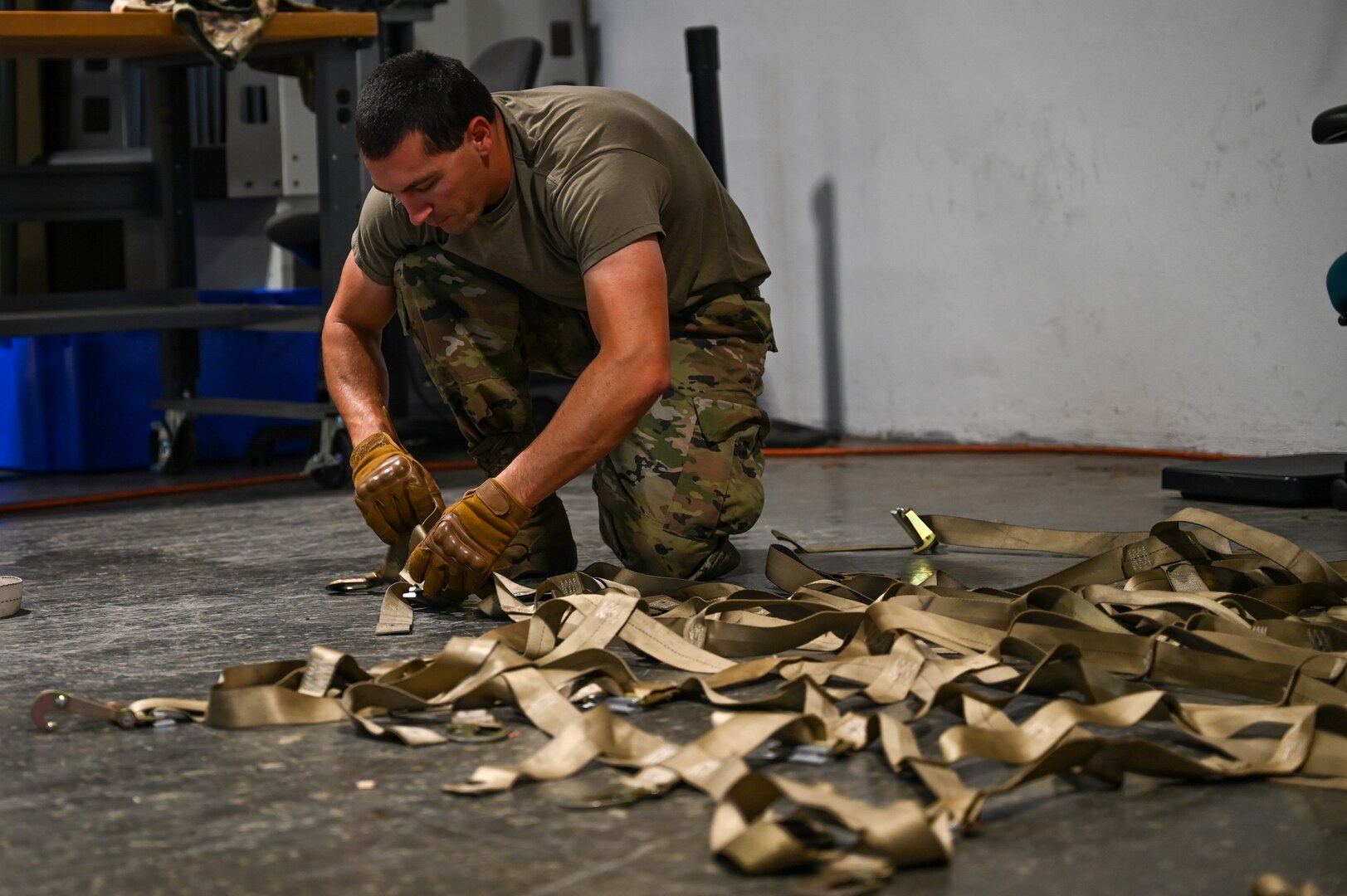 Airman building pallet