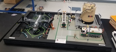 realistic Lego model of an aircraft refueling system