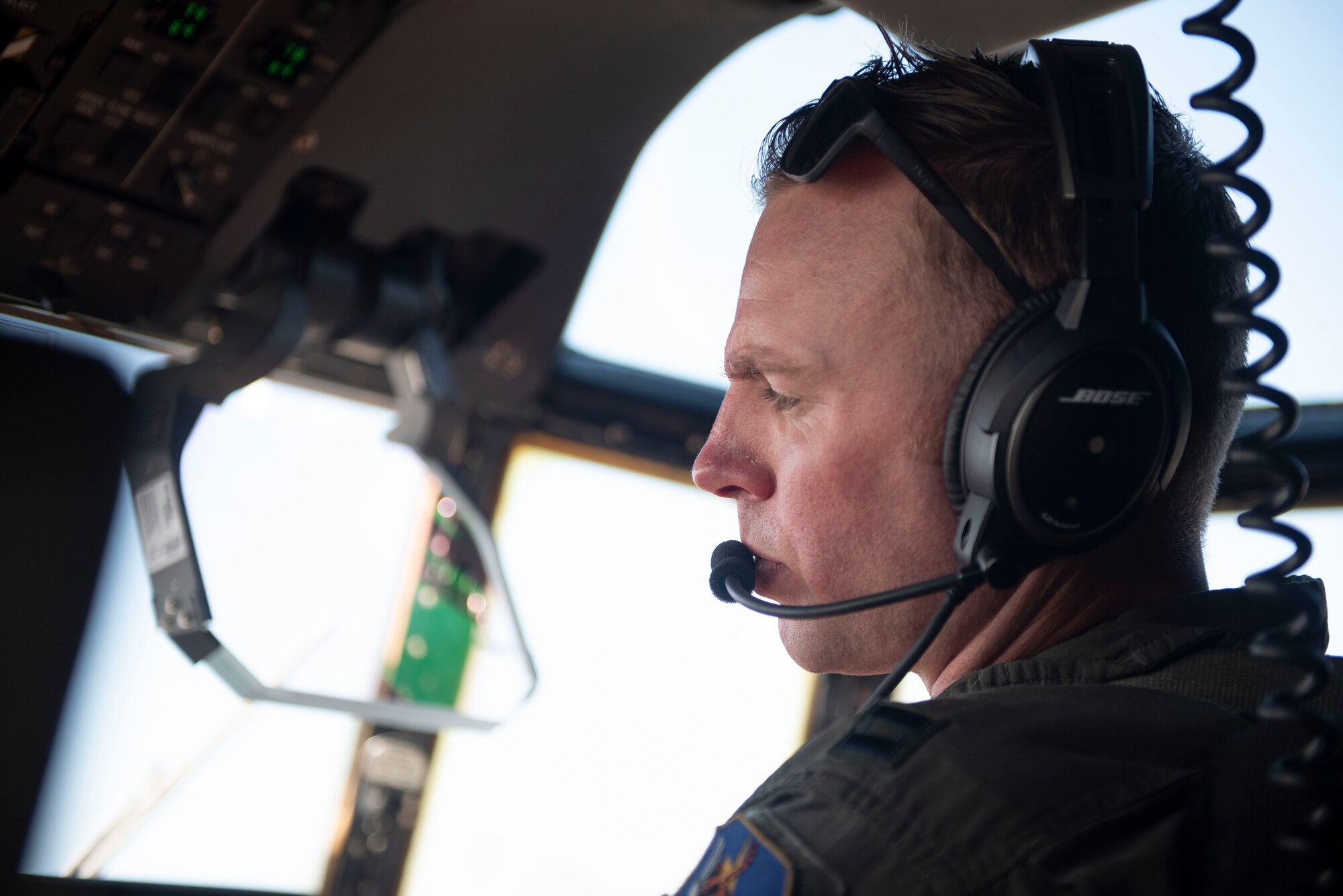 U.S. Air Force Captain Tom Wolters, 71st Rescue Squadron HC-130J Combat King II pilot prepares for takeoff at Moody Air Force Base, Georgia, Oct. 26, 2023. Pilots of the 71st RQS are trained to take-off and land in uncertain environments and in austere locations. (U.S. Air Force photo by Staff Sgt. Thomas Johns)